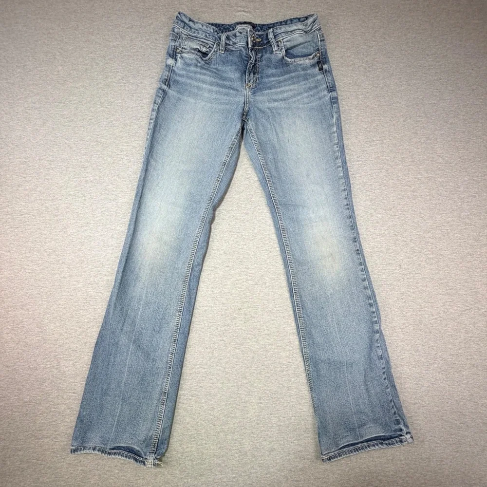 Women's Silver Jeans Co Suki Slim Bootcut W29 L33 Light Wash Denim